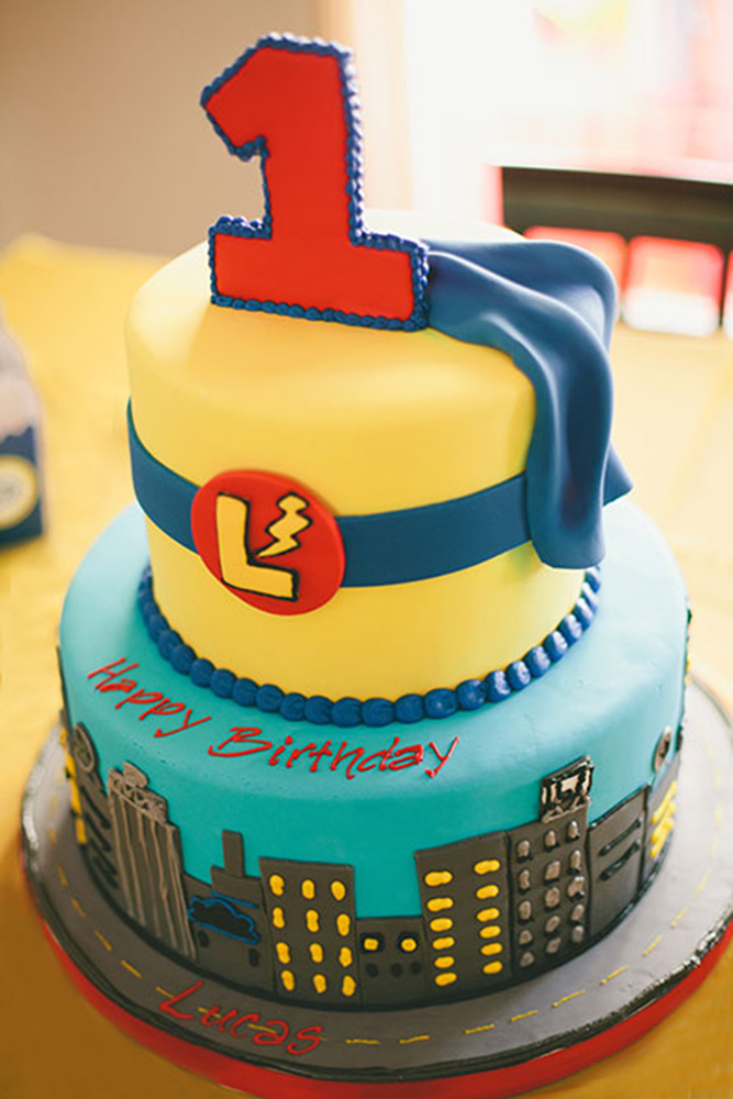 Superhero 1st Birthday Cake