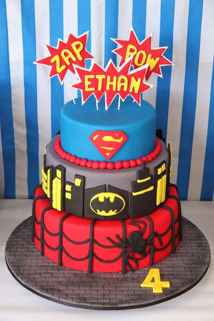 Superhero Birthday Party Cake