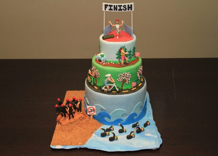 Triathlon Birthday Cake