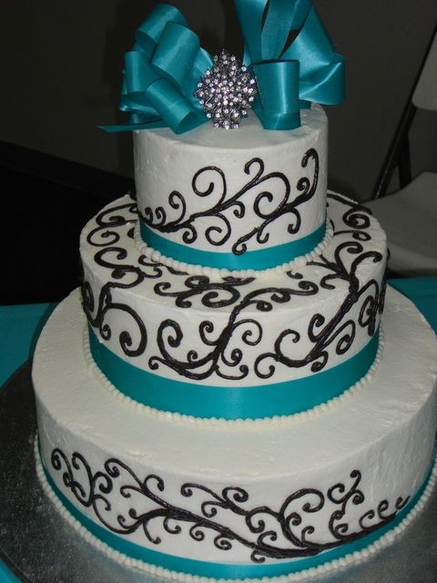 12 Photos of Turquoise Black And White Birthday Cakes