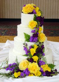 7 Yellow And Purple Wedding Cakes Dothan Al Photo Blue And