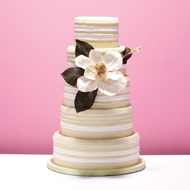 Wedding Cake with Magnolia Flower