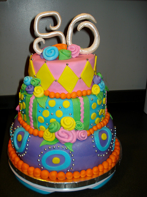 Whimsical 50th Birthday Cake