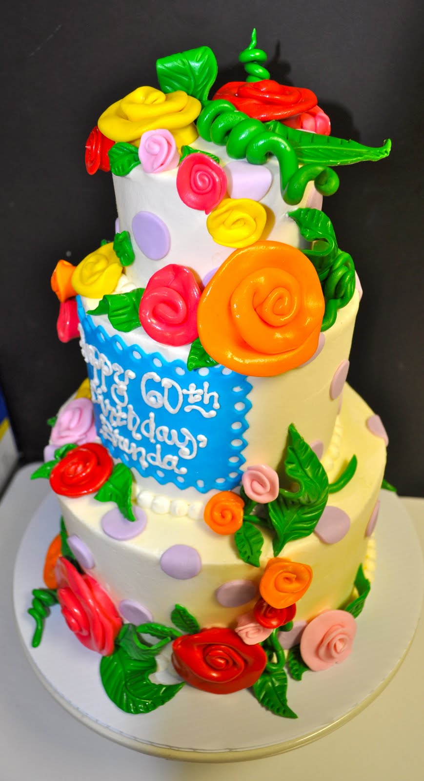 Whimsical Cake with Buttercream Flowers