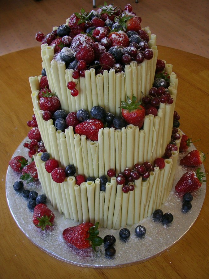 White Chocolate Wedding Cake with Fruit