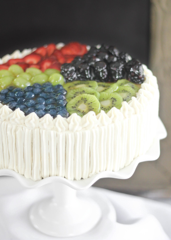 White Wedding Cake with Fruit Recipe