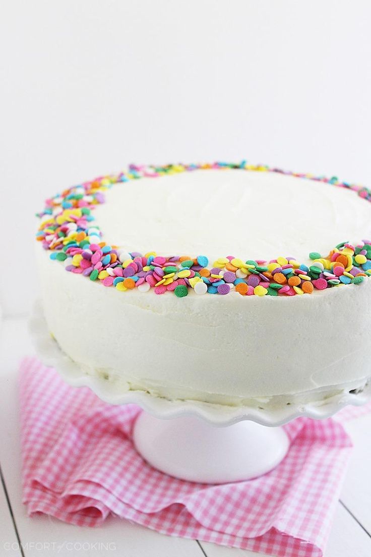 Yellow Birthday Cake with Vanilla Frosting