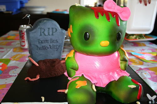 Zombie Hello Kitty Cake