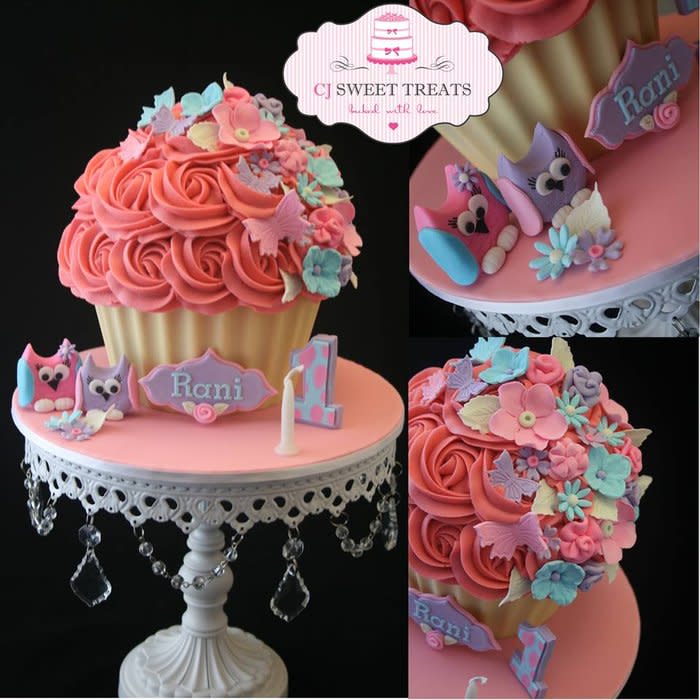 1st Birthday Giant Cupcake Cake