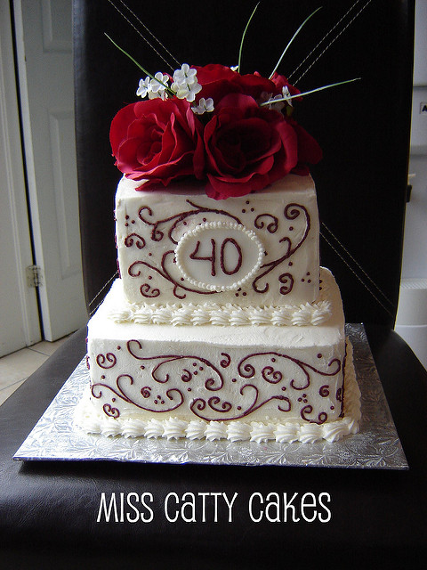 40th Wedding Anniversary Cake Decorations