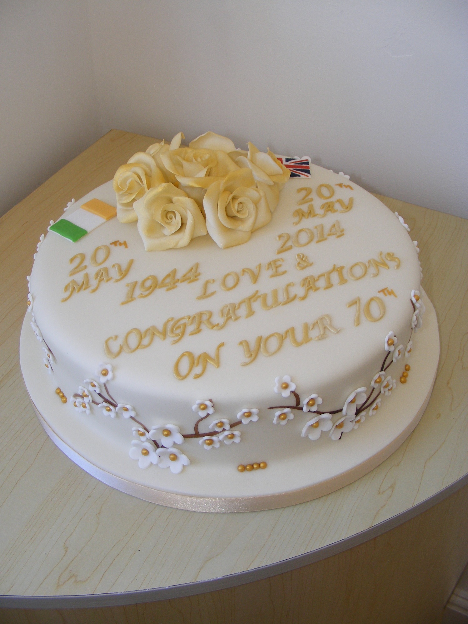 70th Wedding Anniversary Cake