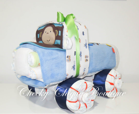 A Truck Diaper Cake Centerpiece Baby Shower