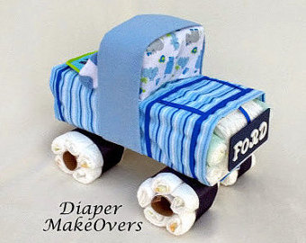 Baby Boy Diaper Cake Trucks