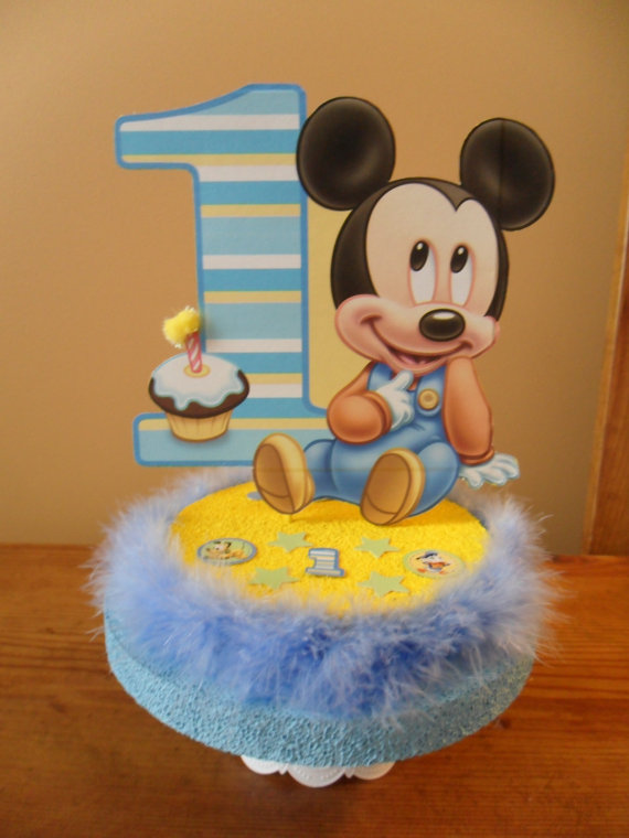 Baby Mickey Mouse 1st Birthday Cake Topper