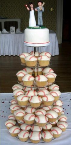 Baseball Grooms Cake Cupcakes