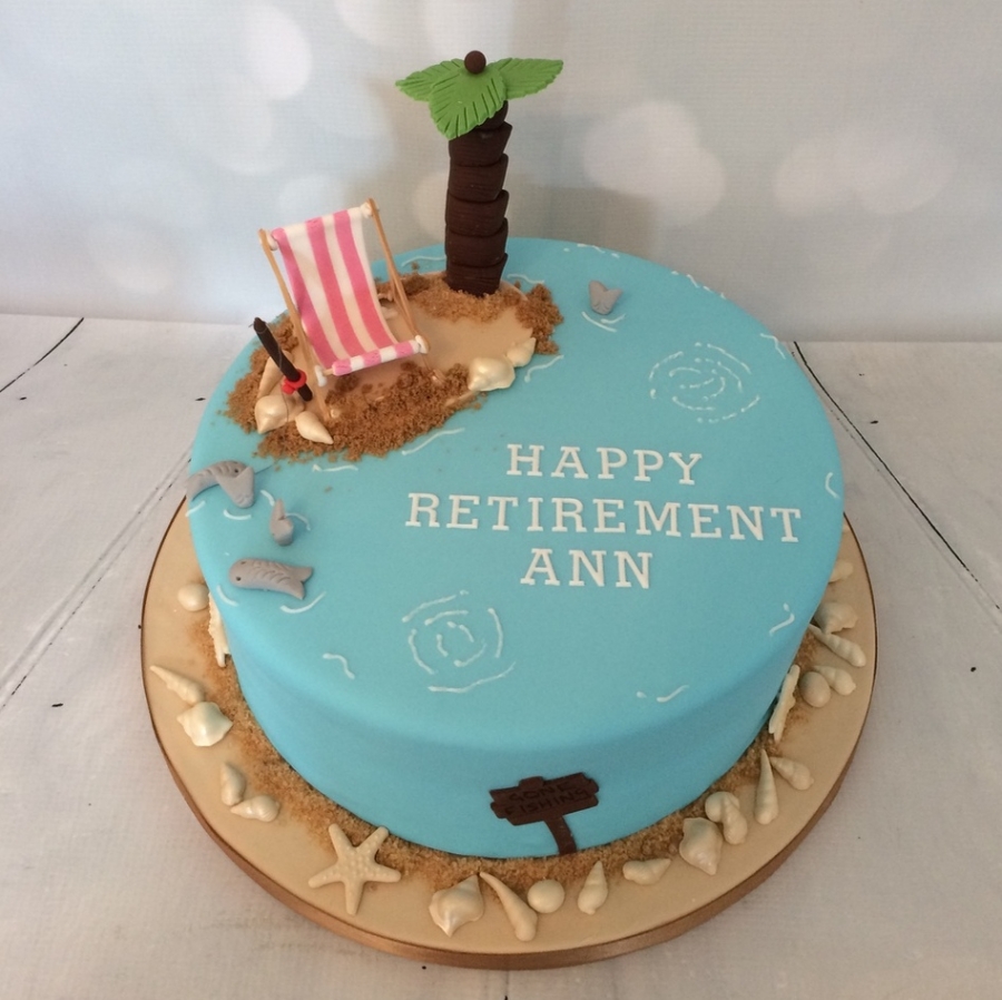 Beach Theme Retirement Cake