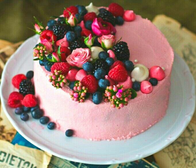 Birthday Cake with Fruits