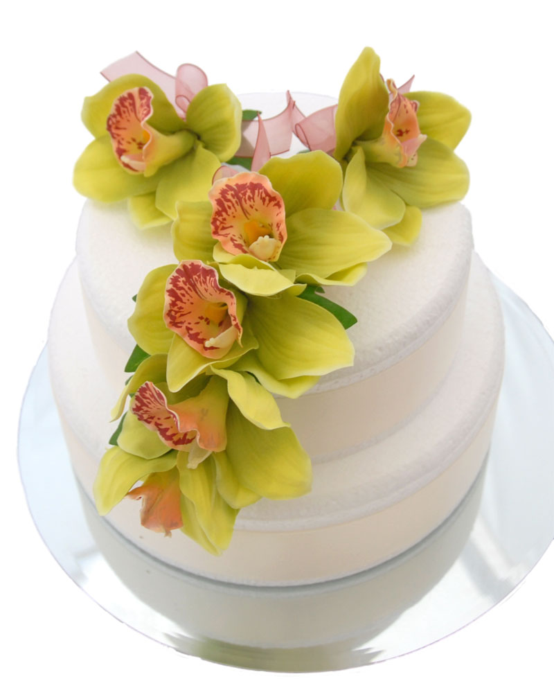 Birthday Cakes with Orchid Flowers