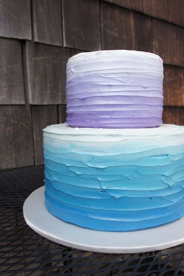 Blue and Purple Ombre Birthday Cake