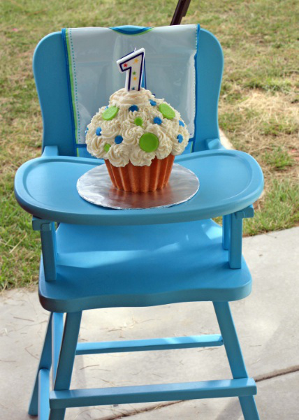 Boy 1st Birthday Giant Cupcake Cake