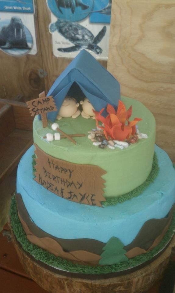 Camping Birthday Cake