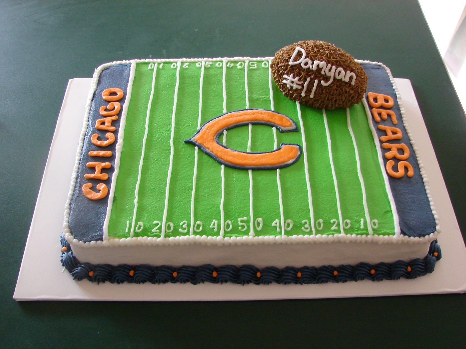 Chicago Bears Football Field Cake