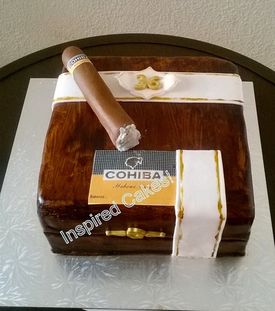 Cigar Themed Birthday Cake