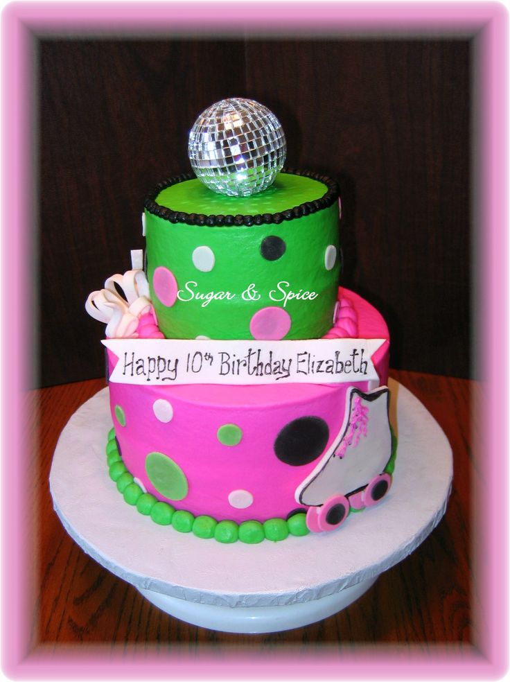 Disco Roller Skating Birthday Cake