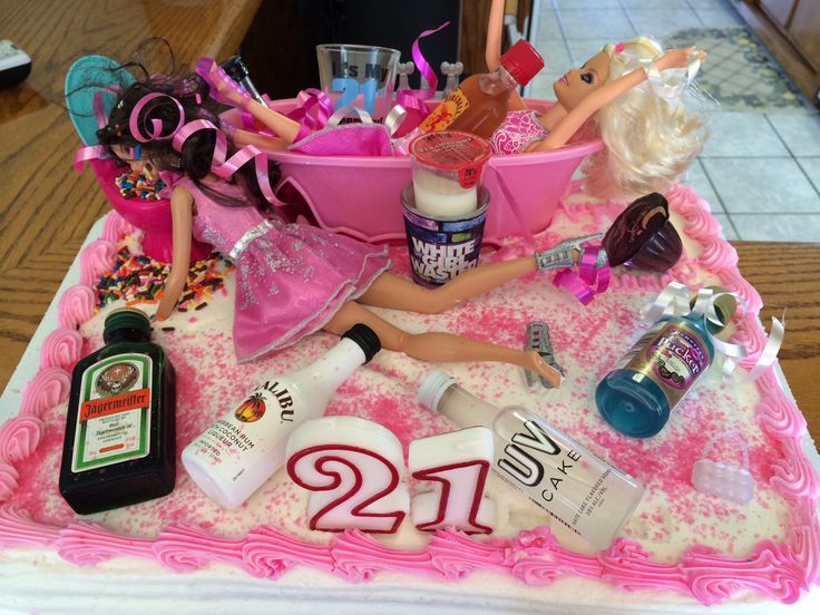 Drunk Barbie 21st Birthday Cake Idea