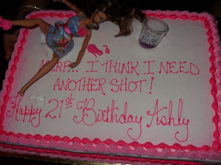 Drunk Barbie 21st Birthday Cake