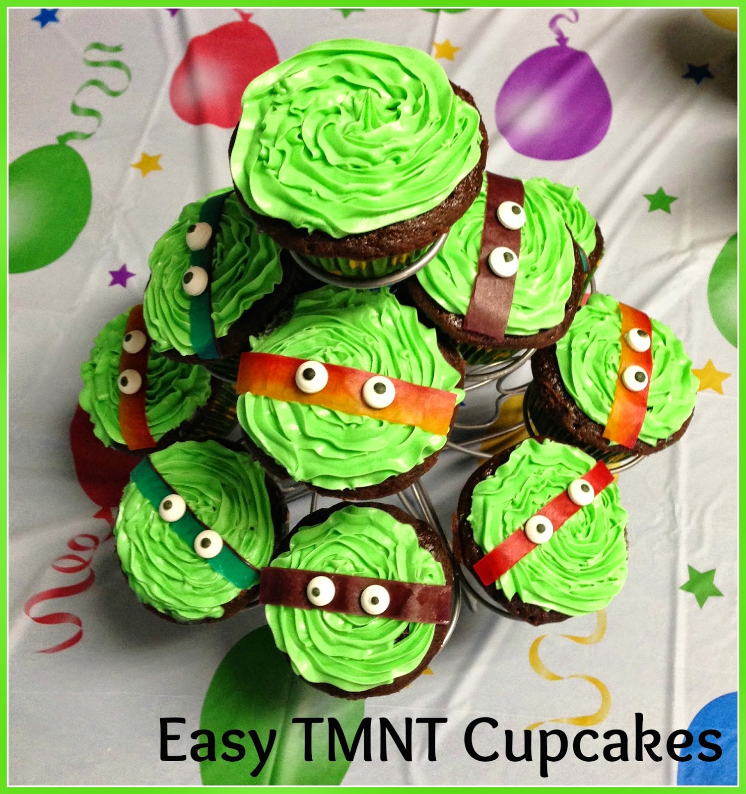 Easy Teenage Mutant Ninja Turtle Cupcakes