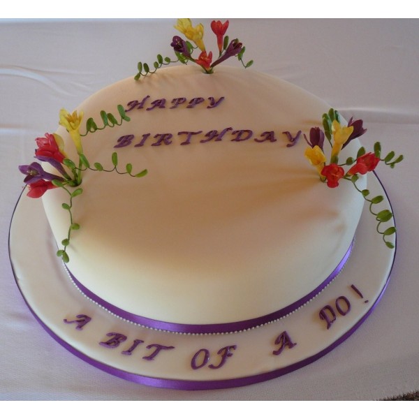 Elegant Purple Birthday Cake