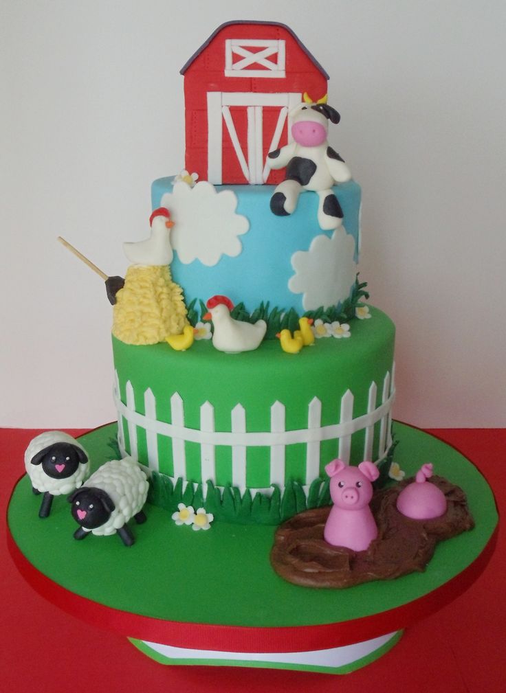 Farm Animal Baby Shower Cake Ideas