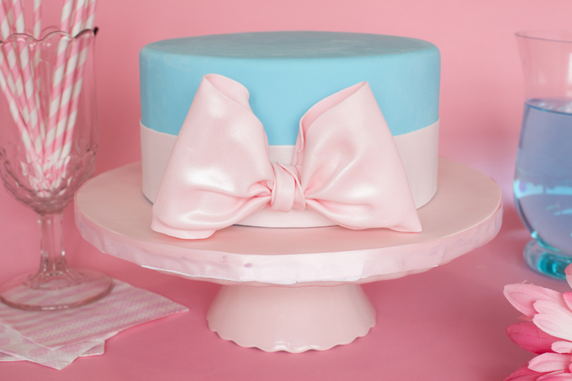 Girl Birthday Cake with Ribbon and Bows