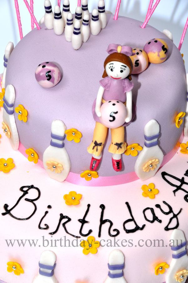 Girl Bowling Birthday Cake