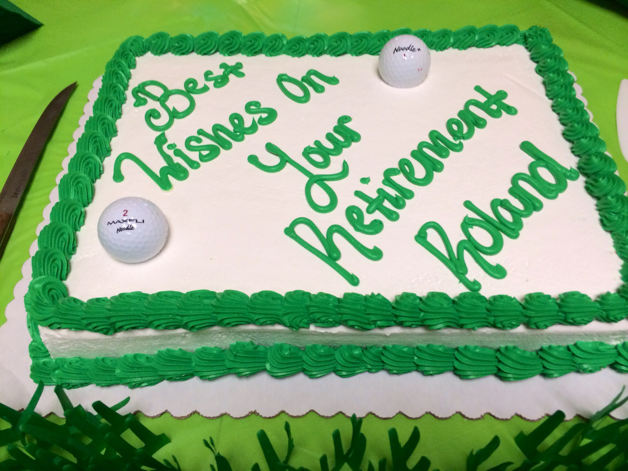 Golf Theme Retirement Cake