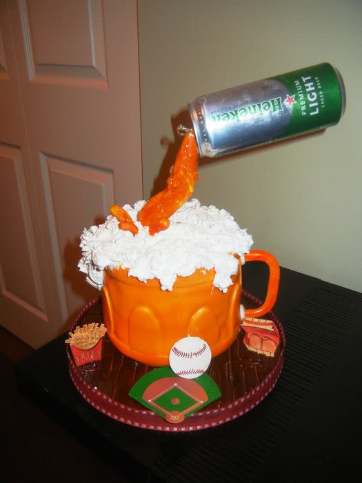 Happy Birthday Beer Mug Cakes