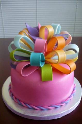 8 Photos of Bday Cakes And Ribbon Bow