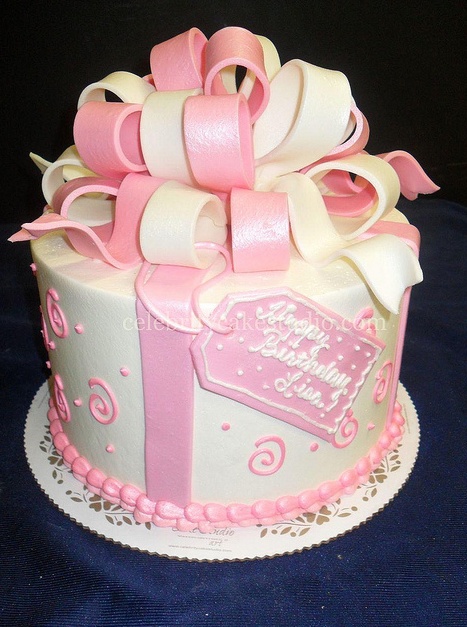 Happy Birthday Pink Cake Swirls