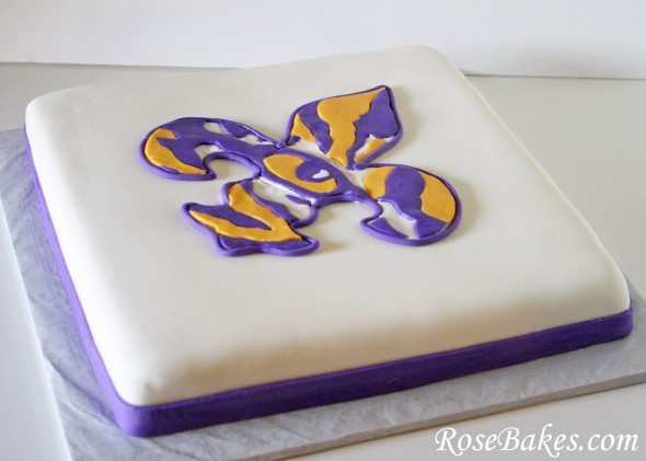 LSU Eye of the Tiger Fleur De Lis Cake