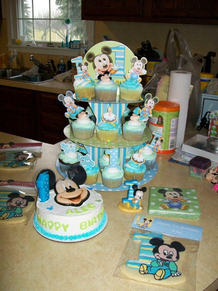 Mickey Mouse 1st Birthday Cupcakes