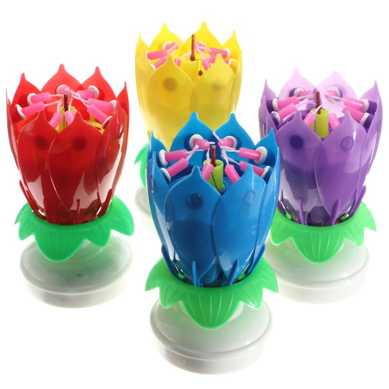 Musical Birthday Candle Lotus Flower