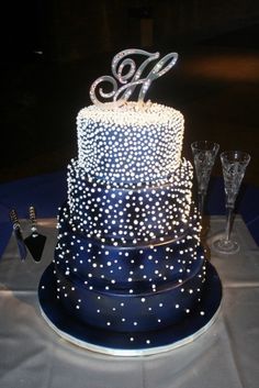 Navy Blue Cake