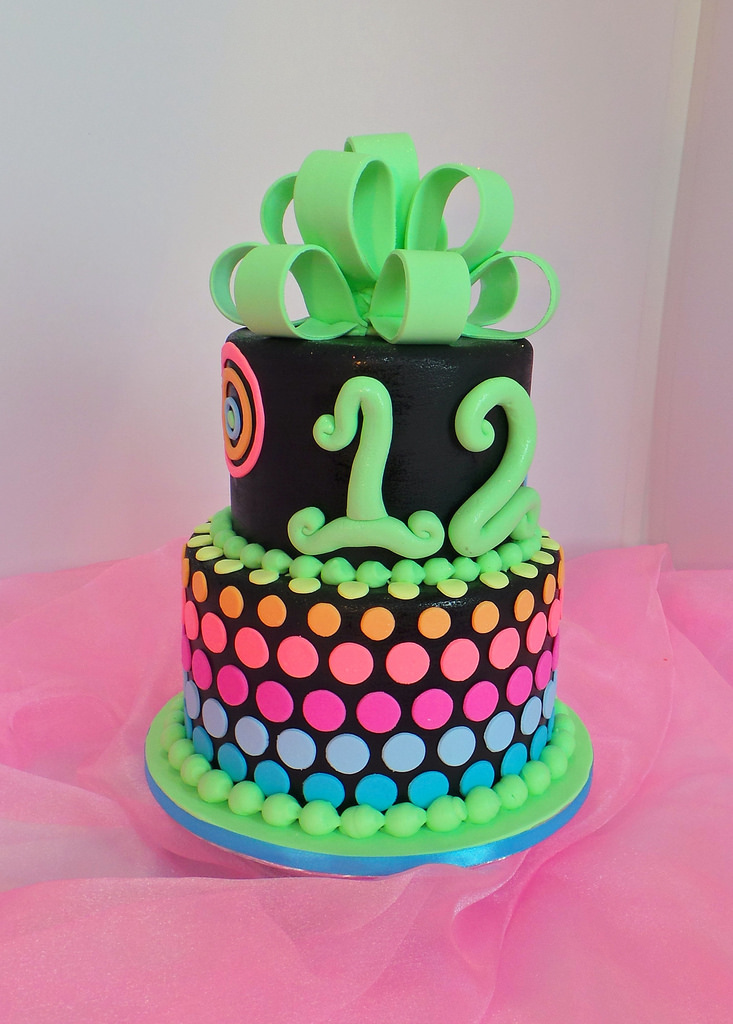 Neon Colored Birthday Cakes