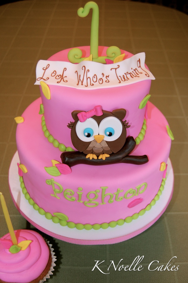 Owl 1st Birthday Cake