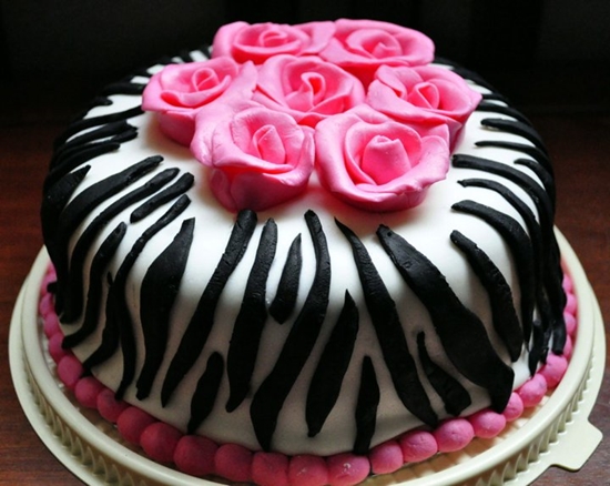 Pink and Zebra Print Cake