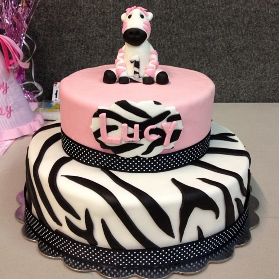 Pink Zebra Birthday Cake