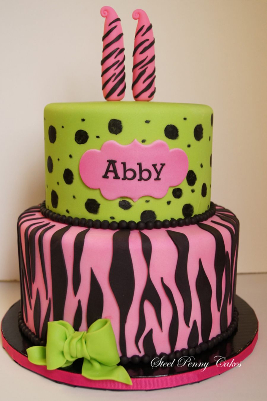 Pink Zebra Birthday Cake