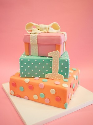 Present Stacked Birthday Cake