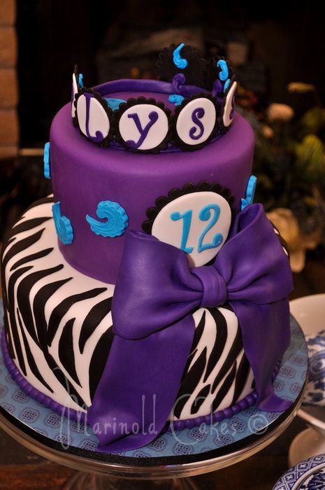 Purple Zebra Birthday Cake